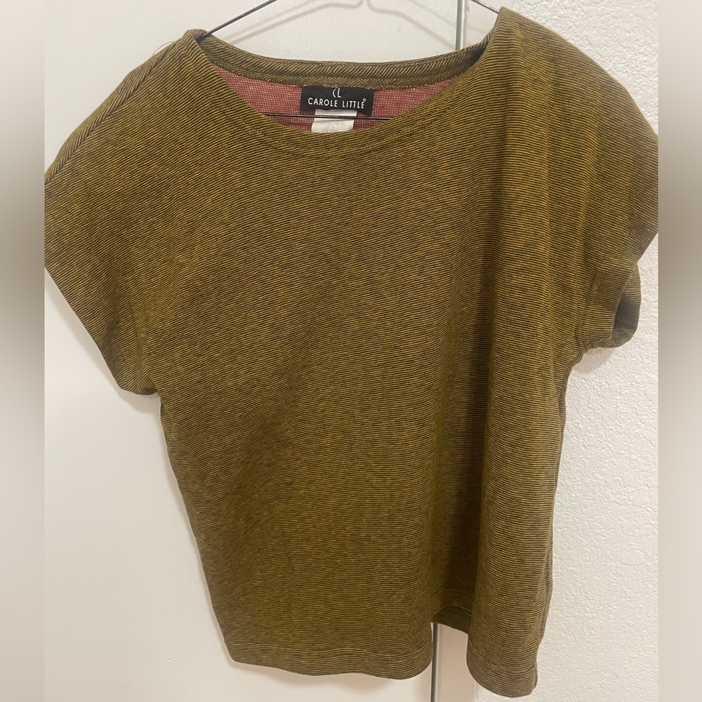 Vintage Carole little top women’s size medium shirt green yellow